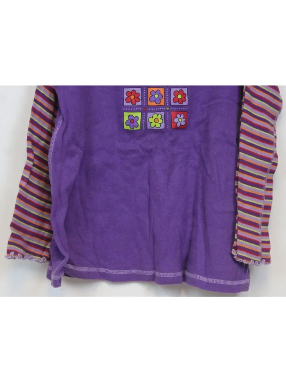 Mis Tee V-Us 2pc Outfit 6x/7 Purple Flower Y2K Hippie Boho Flower Velour Ruffle